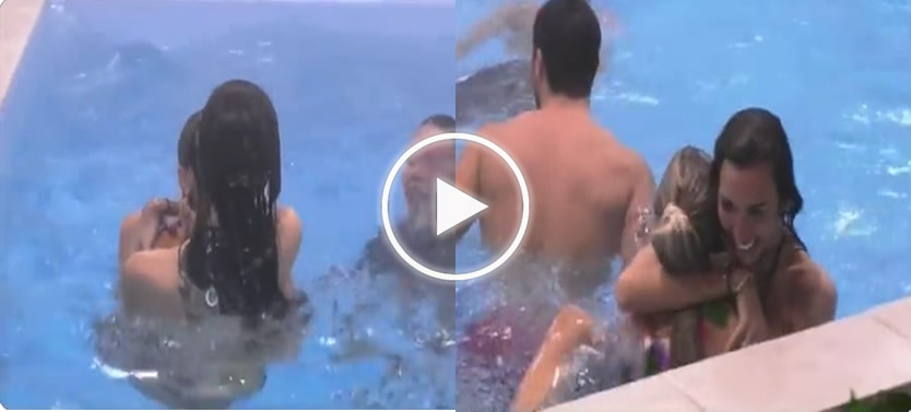 Scatta la passione tra Oriana e Giaele al GF Vip, il bacio in piscina durante il party – IL VIDEO